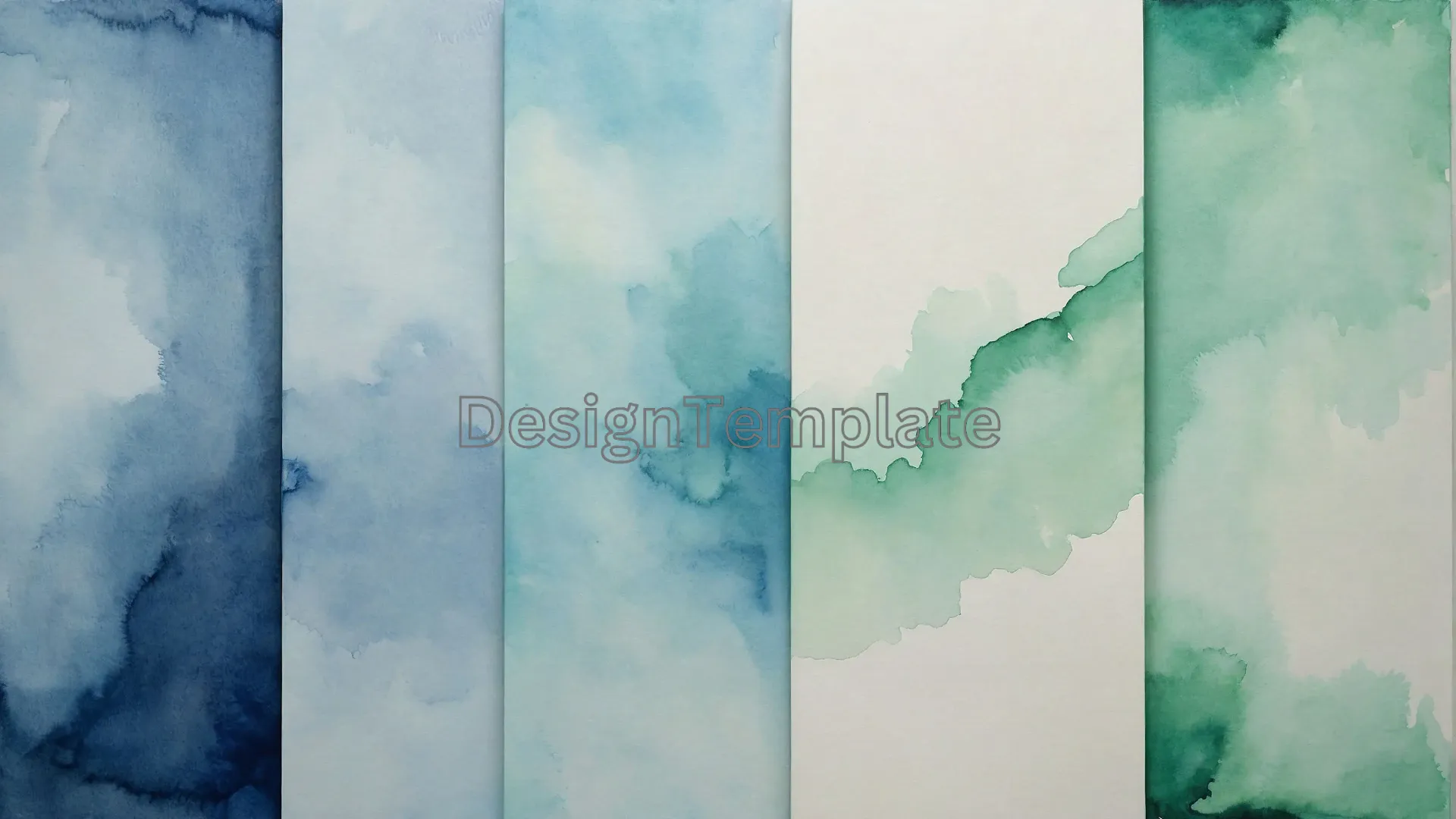Peaceful Abstract Watercolor with Green and Blue Tones Background